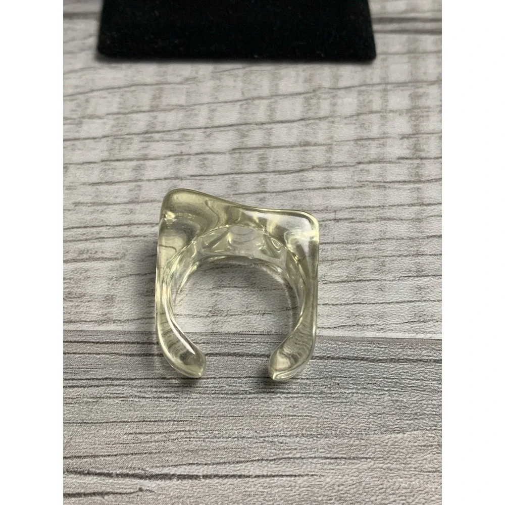 Colorful Acrylic Ring - Transparent Resin Geometric Clear Square Irregular Ring